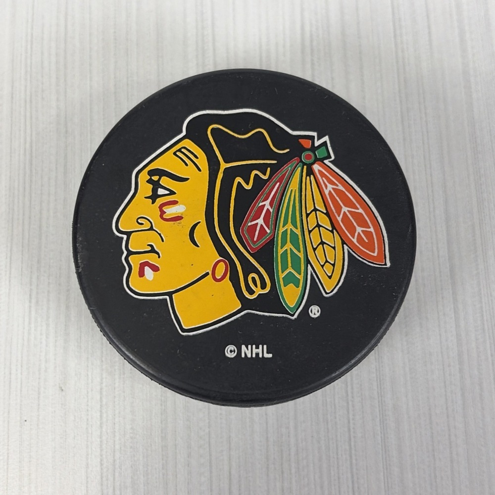 Vintage Chicago Blackhawks Ravens Athletic NHL Collectible Puck